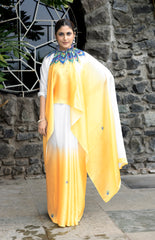 Freezing Yellow Colour Free Hand Digital Printed Saree