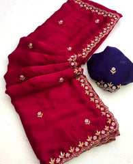 Manon Georgette Embroidery & Stone work saree