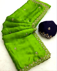 Manon Georgette Embroidery & Stone work saree