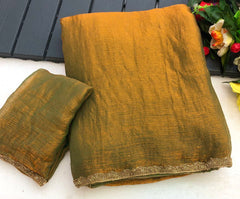 Jarkhan Fendy Chiffon with Handwork Lace Border