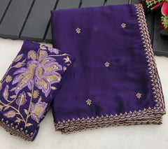 Wusterd Rangoli Georgette Fancy Embroidery Work Saree