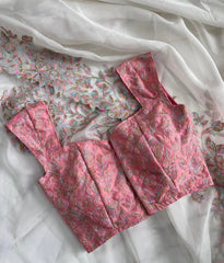 Myraa Offwhite Sof Organza Embroidery Work Fancy Saree