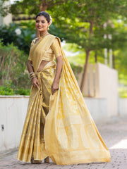 Mehnaaz Gold Kanjivaram Silk Weaving Saree