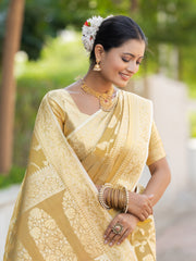 Mehnaaz Gold Kanjivaram Silk Weaving Saree