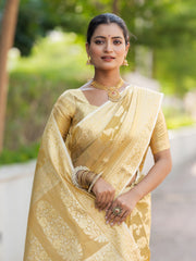 Mehnaaz Gold Kanjivaram Silk Weaving Saree