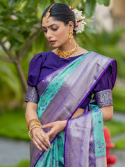 Jennifer Seablue Kanjivaram Silk Weaving Saree