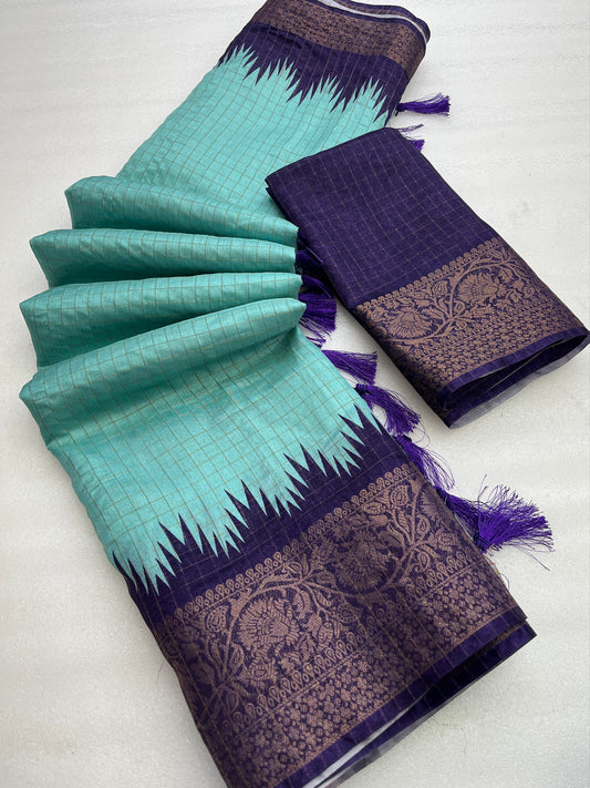 Hunnah Dola Chex Digital Printed Saree