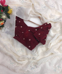 Corbell Cream Colour Embroidery & Sequence Work Saree