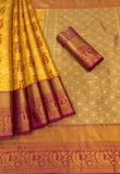 Keniya Yellow Kanjivaram Silk Gold Zari Weaving Saree