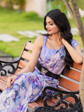Sandra Purple Sibori Printed Siroski Work Saree