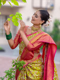 Tina Green Kanjivaram Semi Pattu Silk Weaving Saree