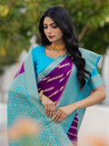 Khamer Purple Georgette Weaving Saree