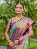 Remzy Seagreen Kanjivaram Silk Weaving Saree